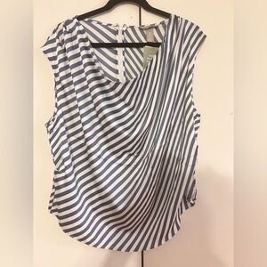 NWT-Striped Blue and White Women's Top
